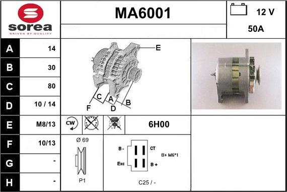 Sera MA6001 - Генератор vvparts.bg