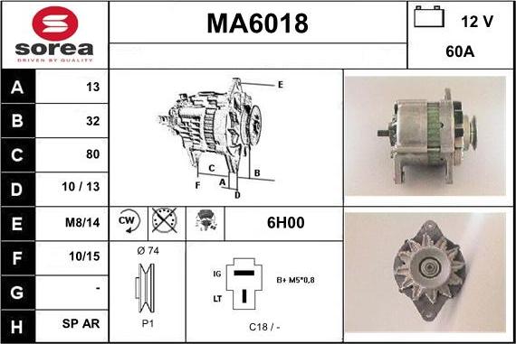 Sera MA6018 - Генератор vvparts.bg