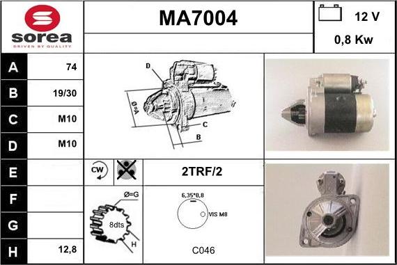 Sera MA7004 - Стартер vvparts.bg