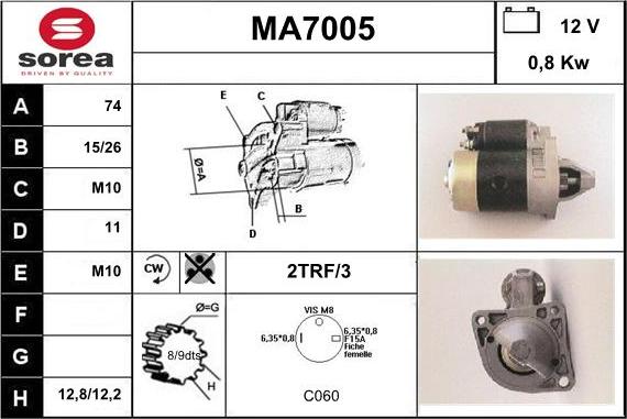 Sera MA7005 - Стартер vvparts.bg