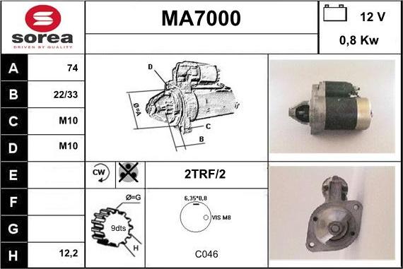 Sera MA7000 - Стартер vvparts.bg