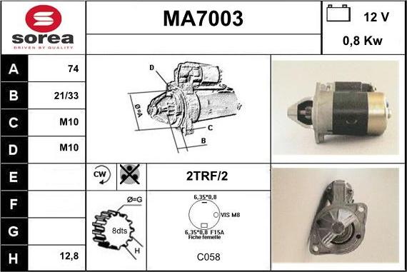 Sera MA7003 - Стартер vvparts.bg