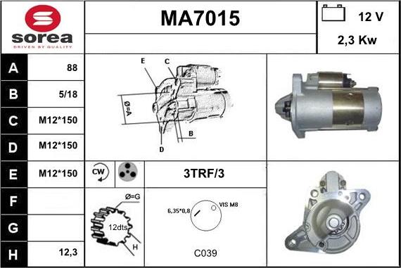 Sera MA7015 - Стартер vvparts.bg