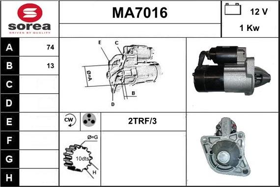 Sera MA7016 - Стартер vvparts.bg