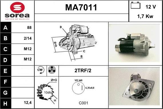 Sera MA7011 - Стартер vvparts.bg