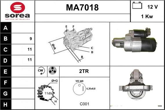 Sera MA7018 - Стартер vvparts.bg