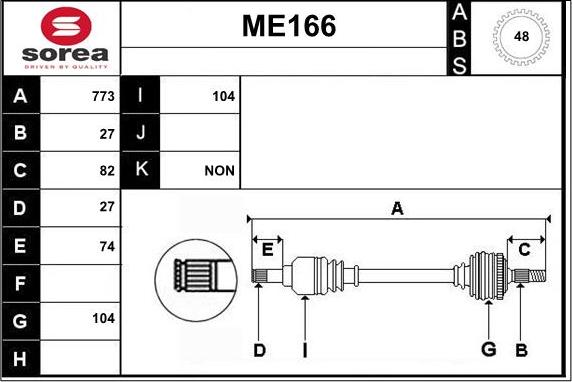 Sera ME166 - Полуоска vvparts.bg