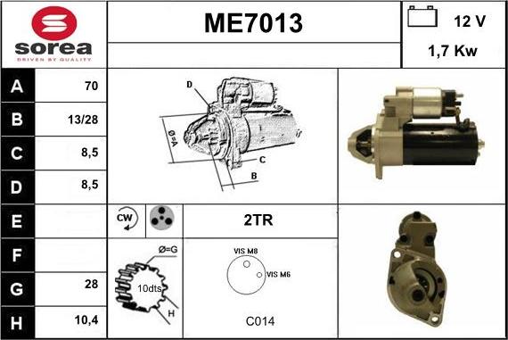 Sera ME7013 - Стартер vvparts.bg