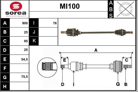 Sera MI100 - Полуоска vvparts.bg