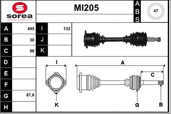 Sera MI205 - Полуоска vvparts.bg