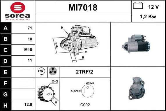 Sera MI7018 - Стартер vvparts.bg