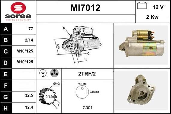 Sera MI7012 - Стартер vvparts.bg