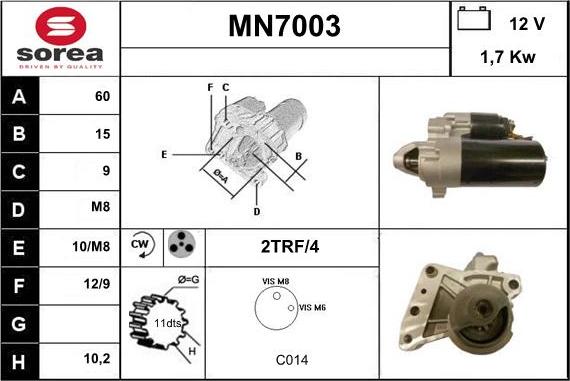 Sera MN7003 - Стартер vvparts.bg