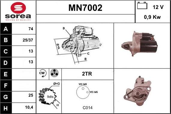 Sera MN7002 - Стартер vvparts.bg