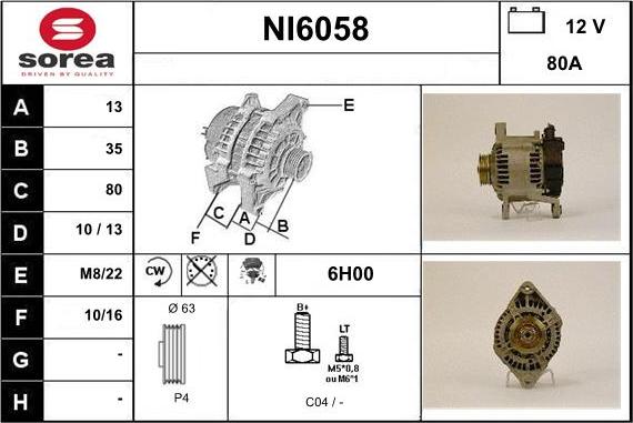 Sera NI6058 - Генератор vvparts.bg