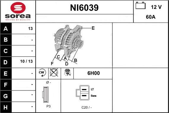 Sera NI6039 - Генератор vvparts.bg