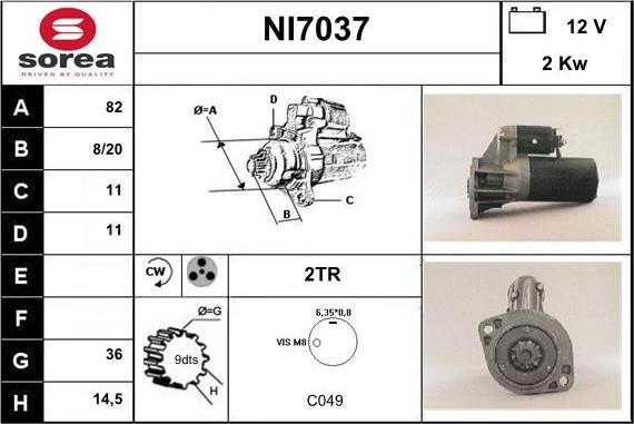 Sera NI7037 - Стартер vvparts.bg