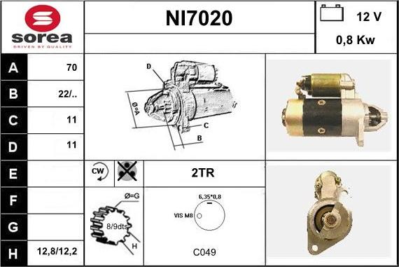 Sera NI7020 - Стартер vvparts.bg