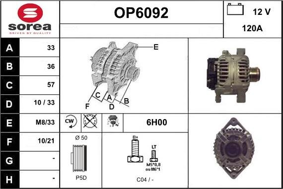 Sera OP6092 - Генератор vvparts.bg