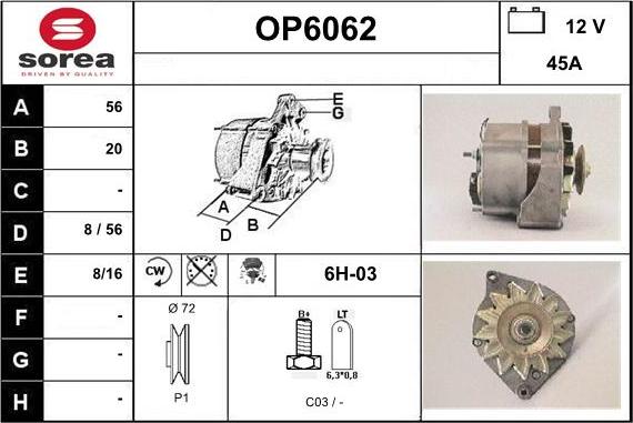 Sera OP6062 - Генератор vvparts.bg