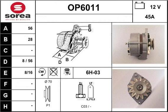 Sera OP6011 - Генератор vvparts.bg