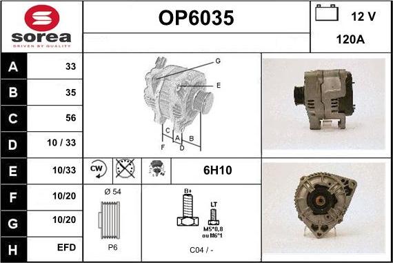 Sera OP6035 - Генератор vvparts.bg