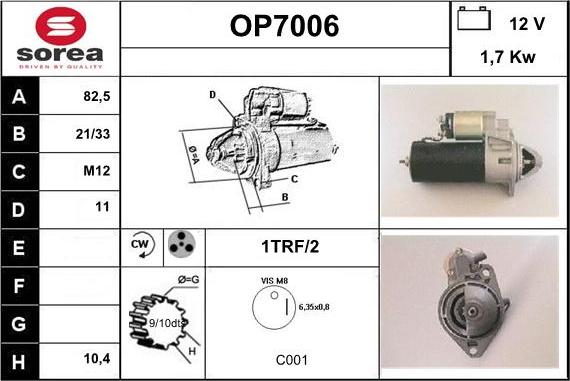 Sera OP7006 - Стартер vvparts.bg