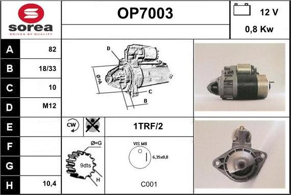 Sera OP7003 - Стартер vvparts.bg