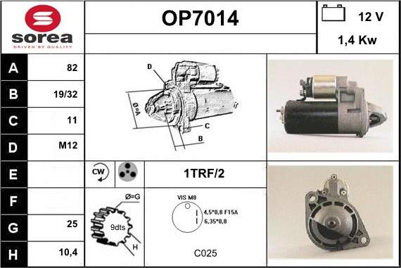 Sera OP7014 - Стартер vvparts.bg