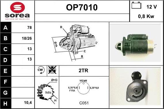 Sera OP7010 - Стартер vvparts.bg