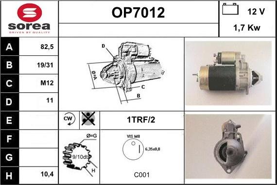 Sera OP7012 - Стартер vvparts.bg