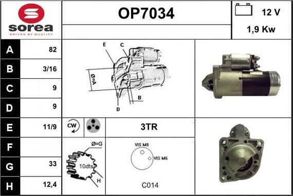 Sera OP7034 - Стартер vvparts.bg