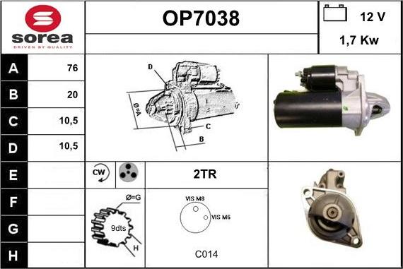 Sera OP7038 - Стартер vvparts.bg