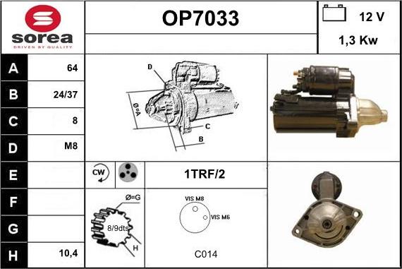 Sera OP7033 - Стартер vvparts.bg