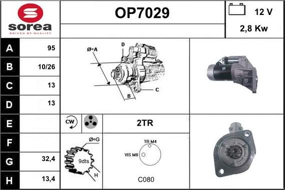 Sera OP7029 - Стартер vvparts.bg