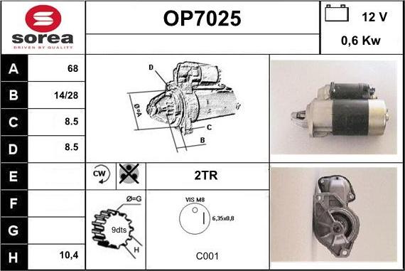 Sera OP7025 - Стартер vvparts.bg