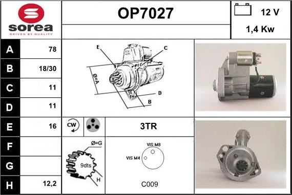 Sera OP7027 - Стартер vvparts.bg