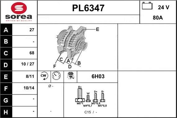 Sera PL6347 - Генератор vvparts.bg