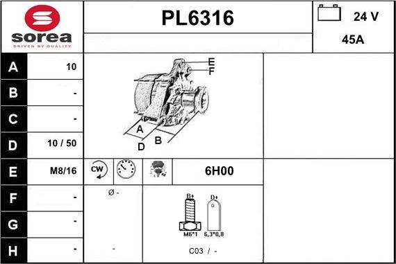 Sera PL6316 - Генератор vvparts.bg