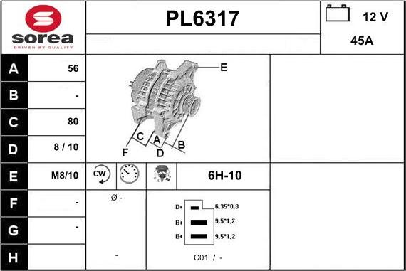 Sera PL6317 - Генератор vvparts.bg