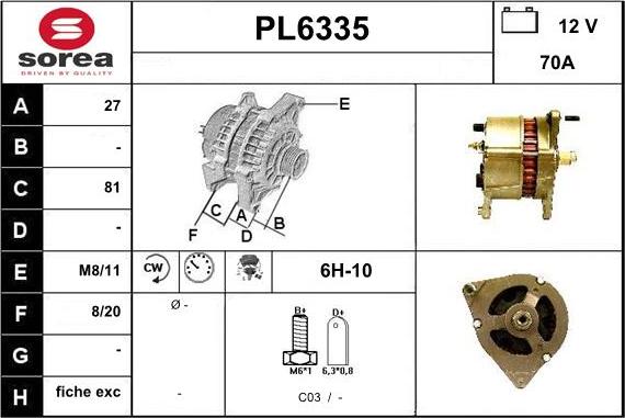 Sera PL6335 - Генератор vvparts.bg