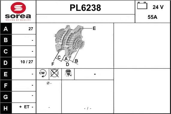 Sera PL6238 - Генератор vvparts.bg