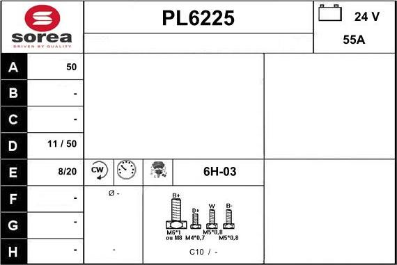 Sera PL6225 - Генератор vvparts.bg