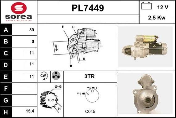 Sera PL7449 - Стартер vvparts.bg