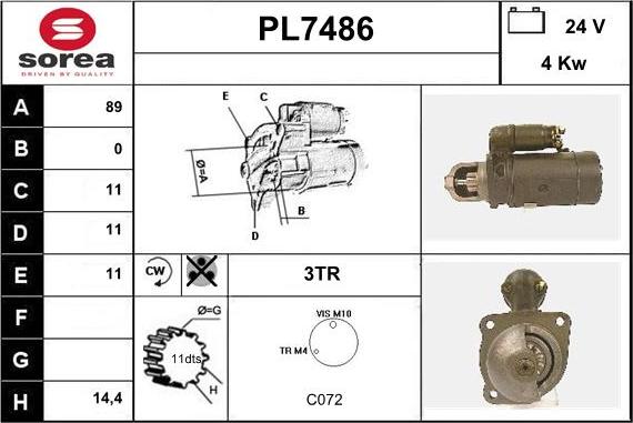 Sera PL7486 - Стартер vvparts.bg