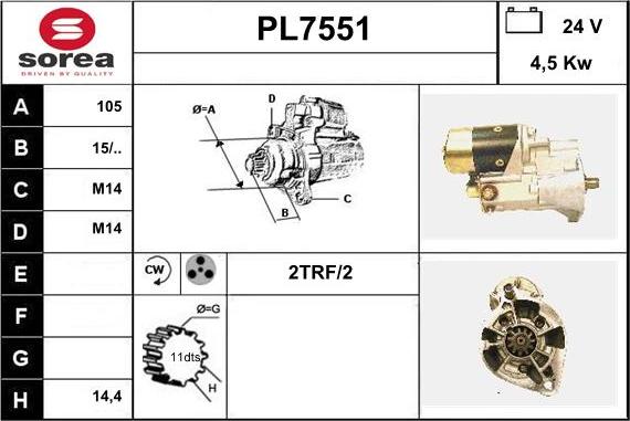 Sera PL7551 - Стартер vvparts.bg