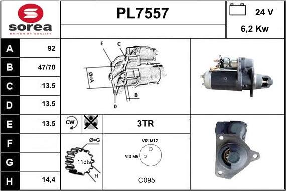 Sera PL7557 - Стартер vvparts.bg