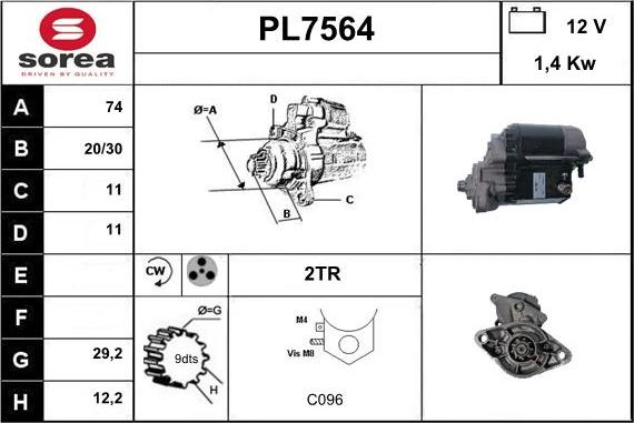 Sera PL7564 - Стартер vvparts.bg