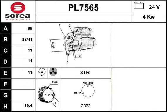 Sera PL7565 - Стартер vvparts.bg