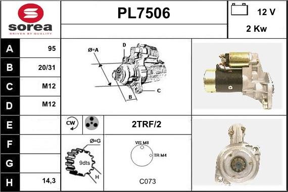 Sera PL7506 - Стартер vvparts.bg